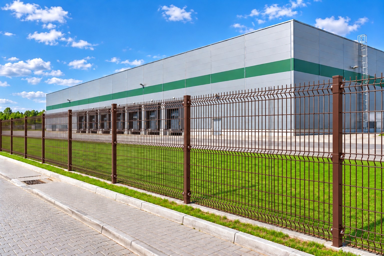 Panel ogrodzeniowy 3D 250x173 cm fi 5 mm Brązowy RAL 8017 – ogrodzenie firmy