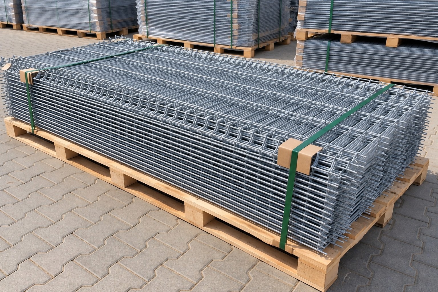 Panele ogrodzeniowe 3D 250x173 cm fi 5 mm przygotowane w pakiecie na palecie