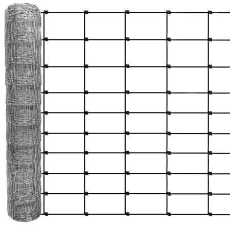 Siatka leśna 150/10/30 L ocynkowana, wysokość 150 cm, rolka 50 m, 10 drutów poziomych i rozstaw drutów pionowych 30 cm