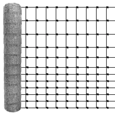 Siatka leśna 150/12/15 L ocynkowana – rolka 50 m, wysokość 150 cm, 12 drutów poziomych i rozstaw drutów pionowych 15 cm